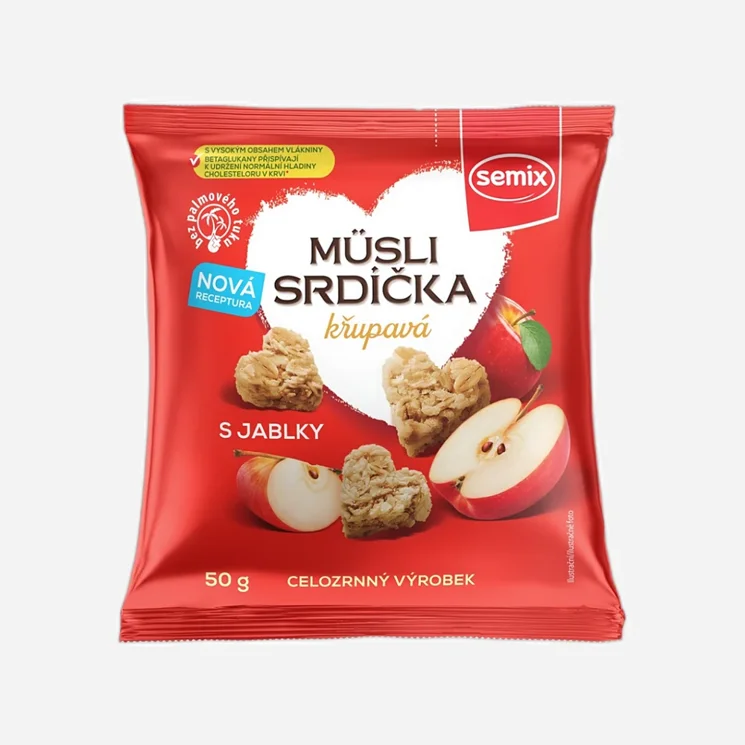 Müsli srdiečka s jablkami
