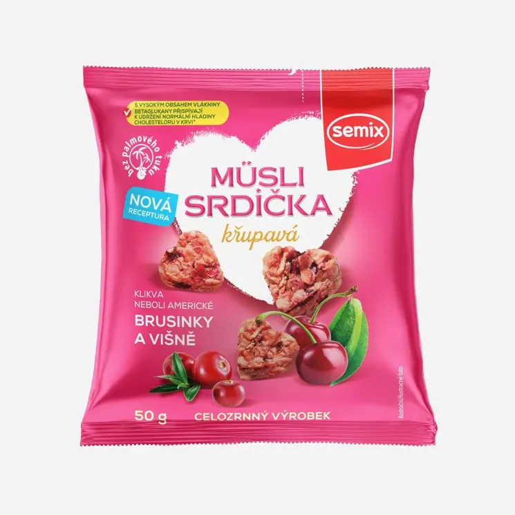 Müsli srdiečka s kľukvou a višňami 6 x 50 g