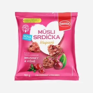 Müsli srdiečka s kľukvou a višňami
