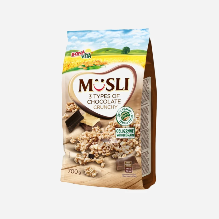 Musli zapekané 3 druhy čokolády