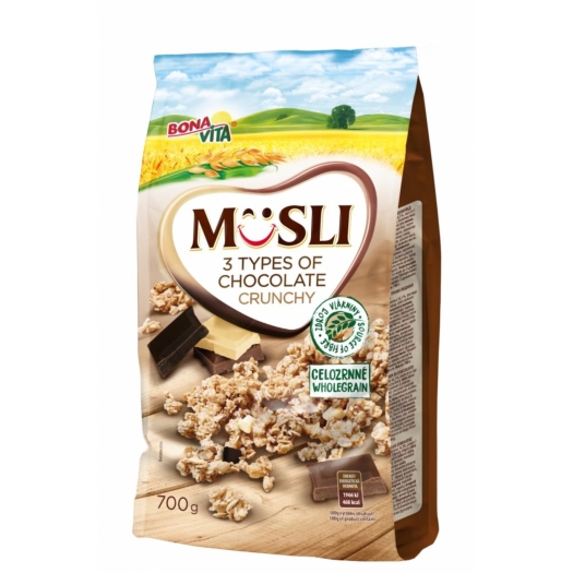 Musli zapekané 3 druhy čokolády