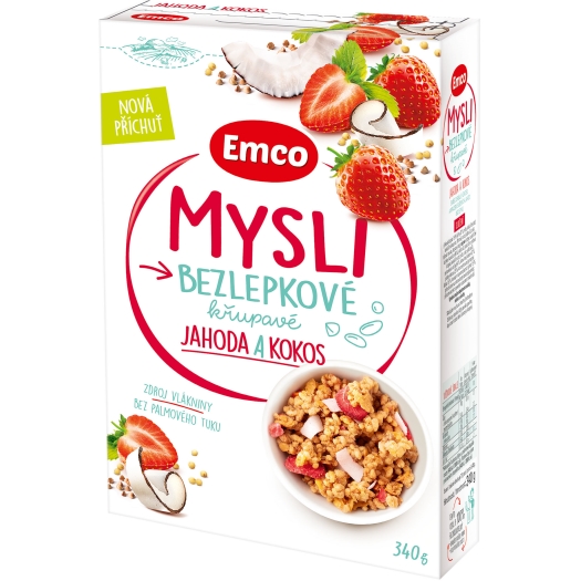 Mysli bezlepkové jahoda a kokos