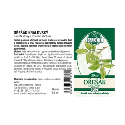 Naděje- Podhorná Orech kráľovský tinktúra z púčikov