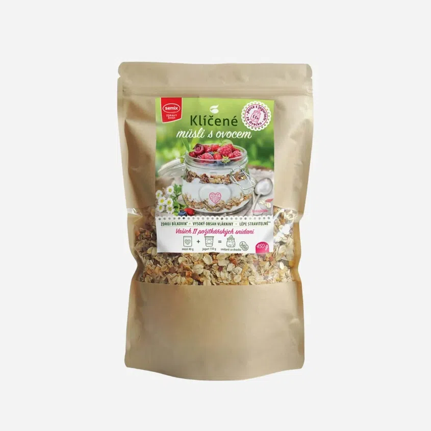 Naklíčené müsli s ovocím bez lepku