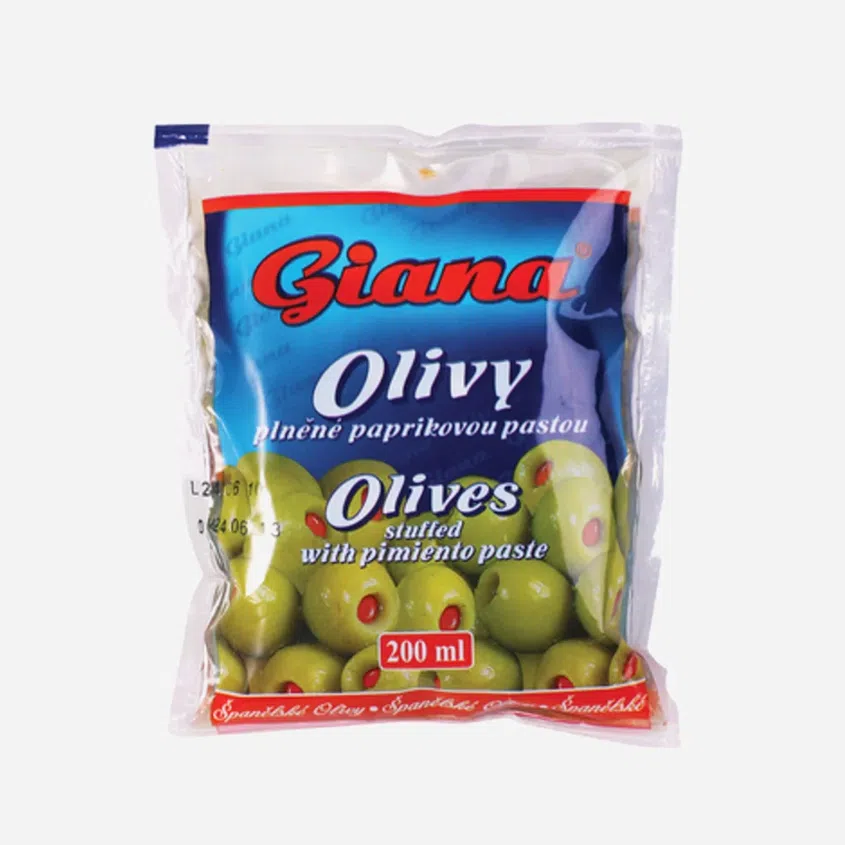 Olivy zelené plnené papričkou