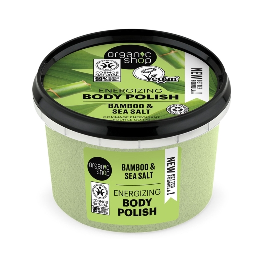 Organic Shop Povzbudzujúci telový peeling bambus a morská soľ