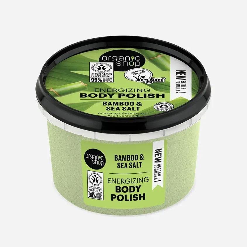 Organic Shop Povzbudzujúci telový peeling bambus a morská soľ