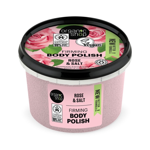 Organic Shop Spevňujúci telový peeling ruža a soľ