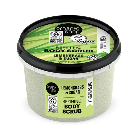 Organic Shop Zjemňujúci telový peeling citrónová tráva a cukor