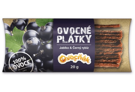 Ovocné plátky jablko a čierne ríbezle