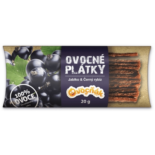Ovocné plátky jablko a čierne ríbezle