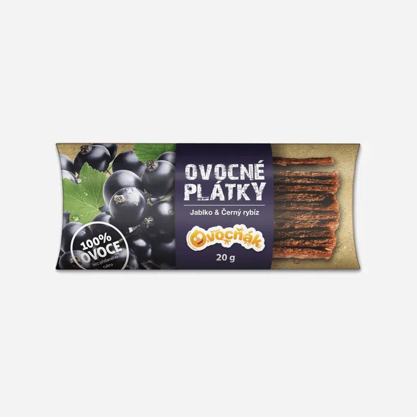 Ovocné plátky jablko a čierne ríbezle