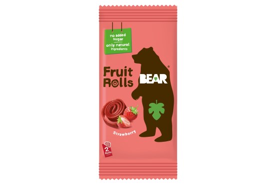 Ovocné rolky BEAR jahodové rolované plátky