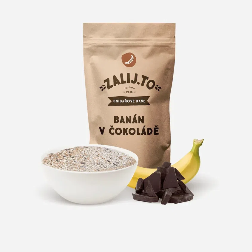 Ovsená kaša banán v čokoláde