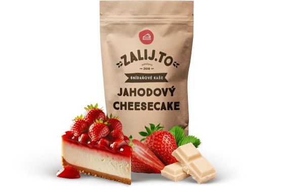 Ovsená kaša jahodový cheesecake