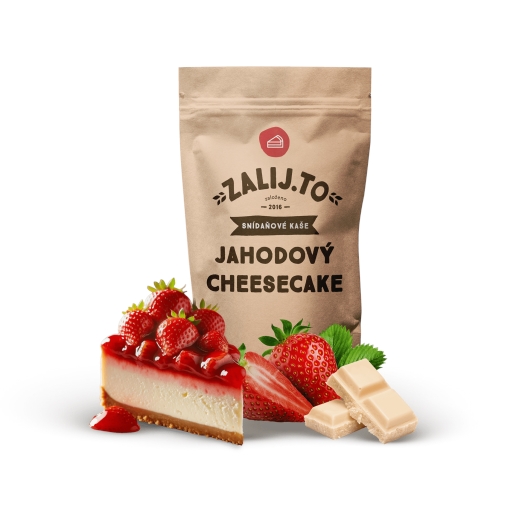 Ovsená kaša jahodový cheesecake