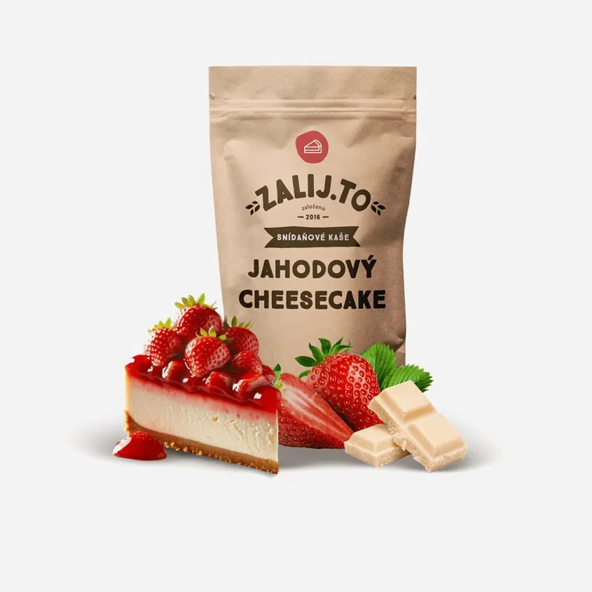 Ovsená kaša jahodový cheesecake