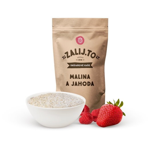 Ovsená kaša malina a jahoda