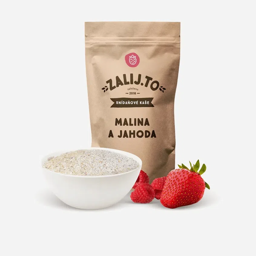 Ovsená kaša malina a jahoda