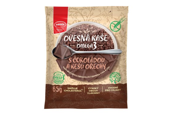 Ovsená kaša s čokoládou a kešu orechmi bez lepku