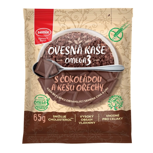 Ovsená kaša s čokoládou a kešu orechmi bez lepku