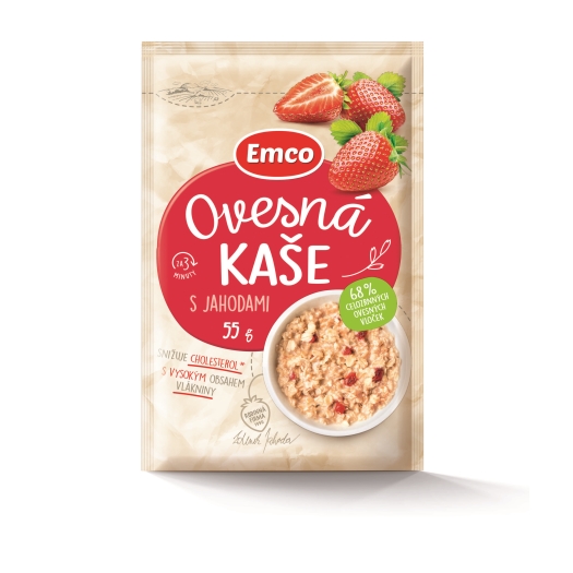 Ovsená kaša s jahodami