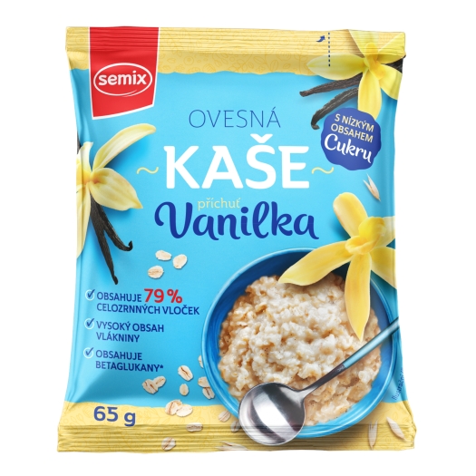 Ovsená kaša s vanilkovou príchuťou s nízkym obsahom cukru