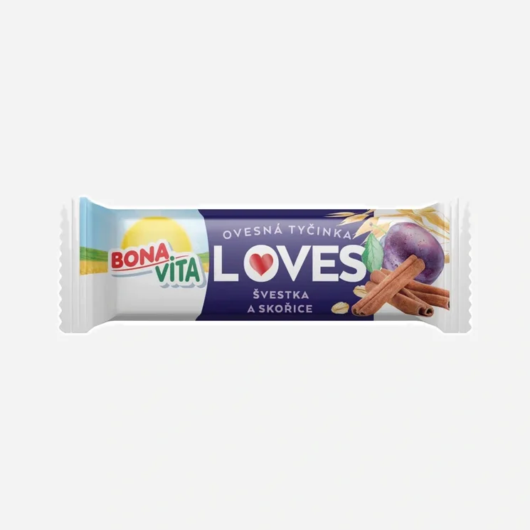 Ovsená tyčinka Loves slivka a škorica