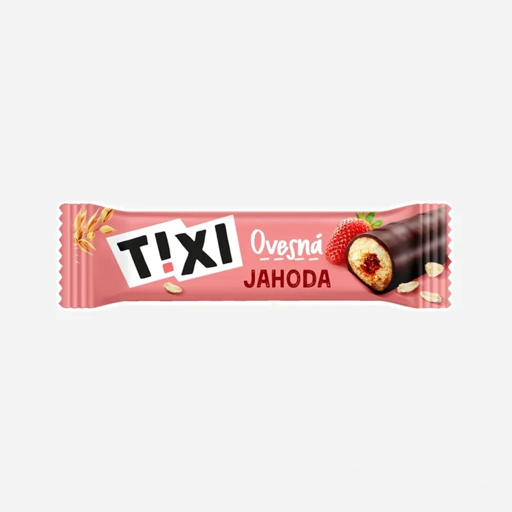 Ovsená tyčinka s jahodovou náplňou