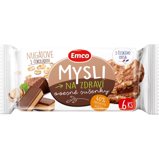 Ovsené sušienky čokonugátové