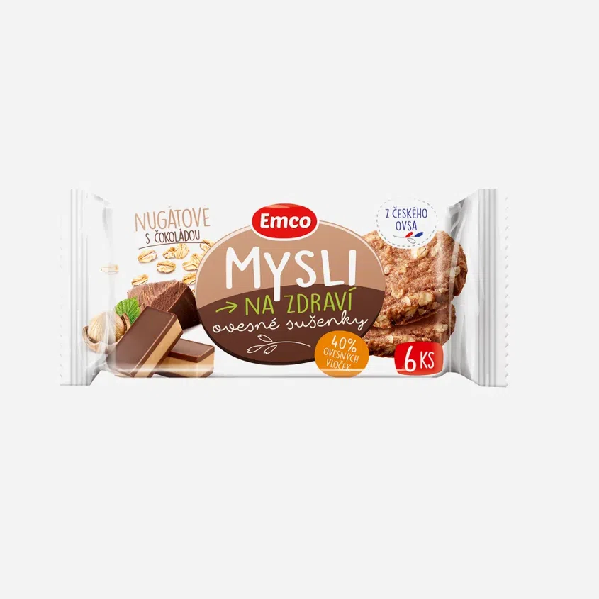 Ovsené sušienky čokonugátové