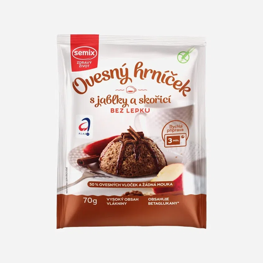 Ovsený hrnček s jablkami a škoricou bez lepku