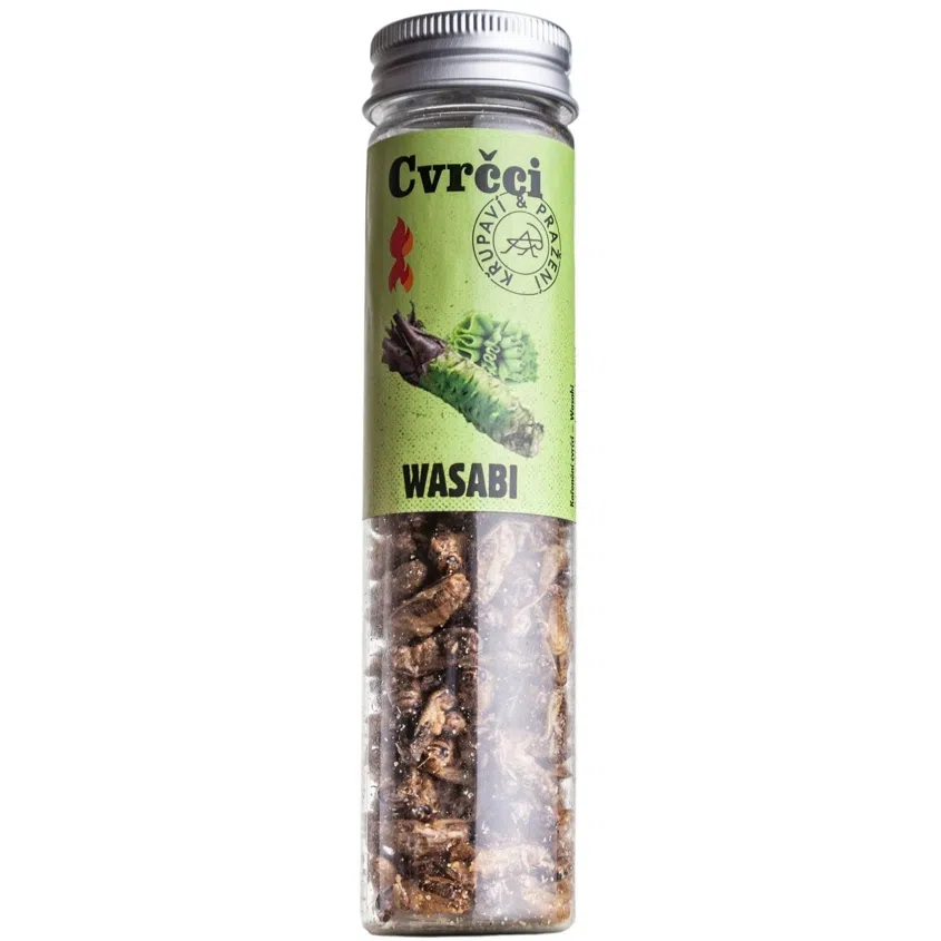 Pálivé chrumkavé a pražené cvrčky - Wasabi