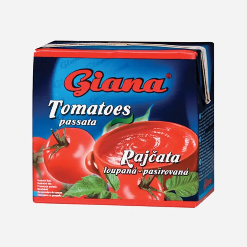 Paradajky lúpané drvené