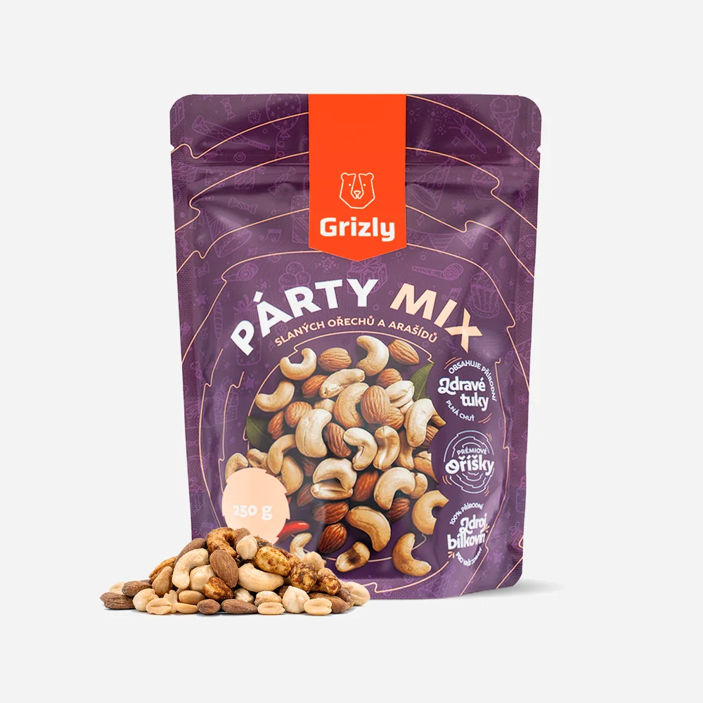 Párty mix slaných orechov a arašidov