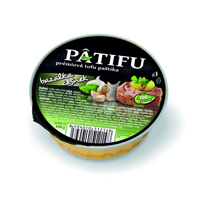 Paštéta PATIFU ​​bazalka a cesnak
