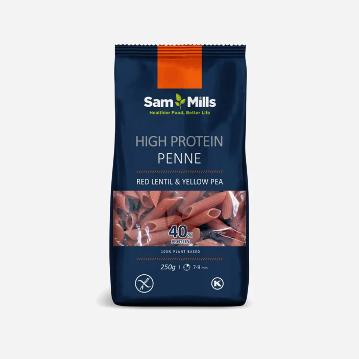 Penne z červenej šošovice a žltého hrachu (40% proteínu)
