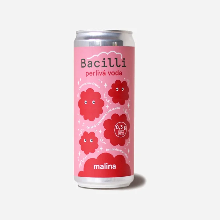 Perlivá voda malinovka BIO