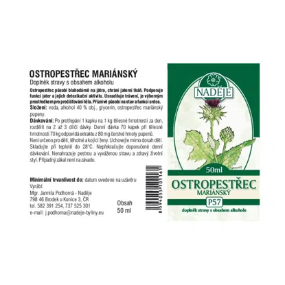 Pestrec mariánsky tinktúra z púčikov