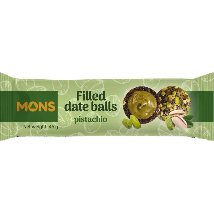 Plnené datľové guličky s pistáciami