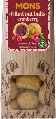 Plnené ovsené guličky s brusnicami