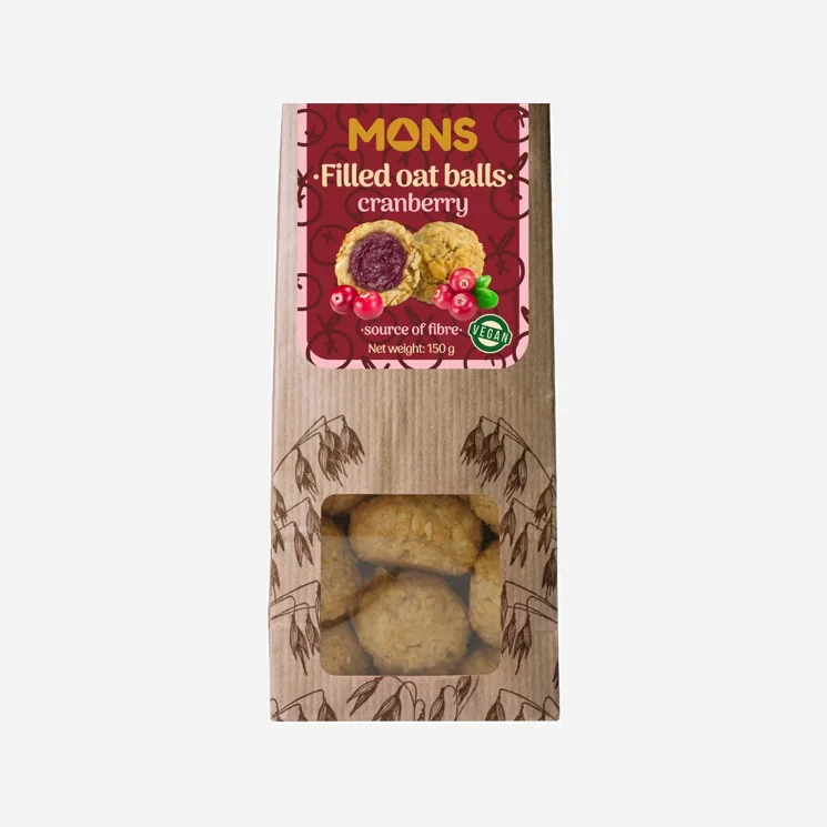 Plnené ovsené guličky s brusnicami