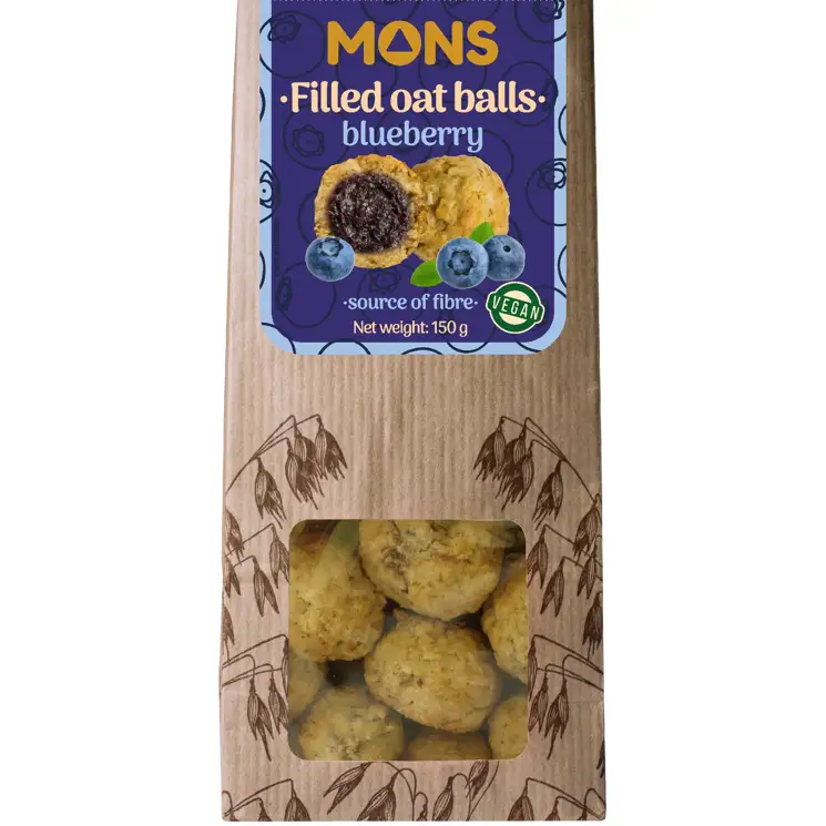 Plnené ovsené guličky s čučoriedkami