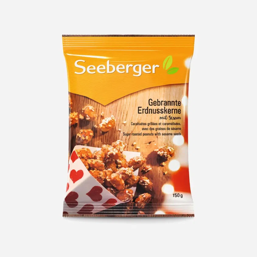 Pražené arašidy v cukre so sezamom