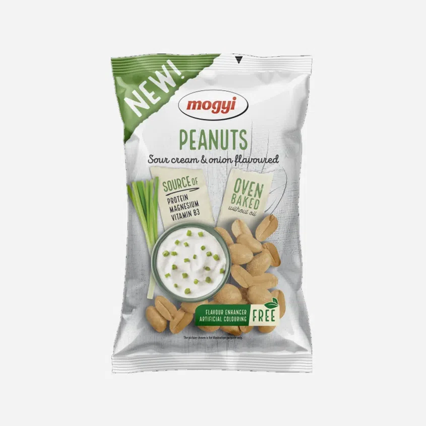 Pražené solené arašidy s príchuťou kyslej smotany a cibule