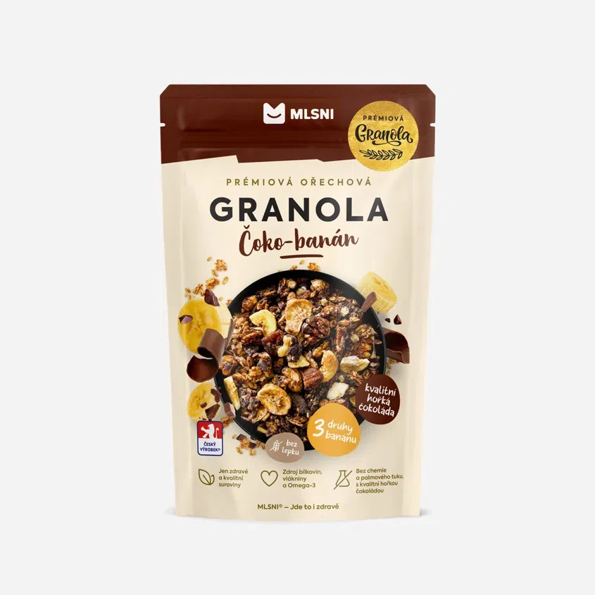 Prémiová granola Chrumkava Čoko-banán