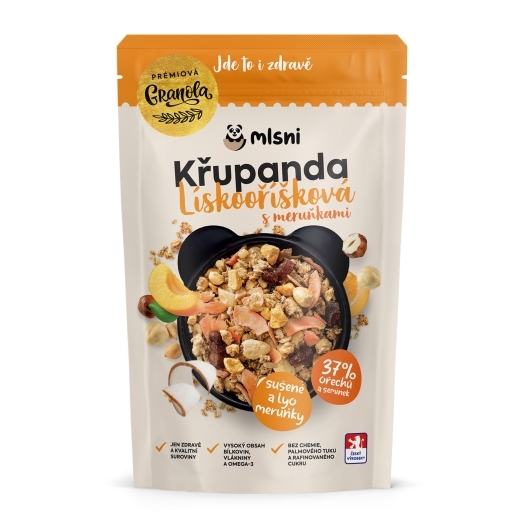 Prémiová granola Chrumkava Lískooriešková s marhuľami