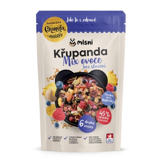 Prémiová granola Chrumkava Mix ovocia bez sladenia