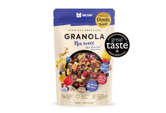 Prémiová granola Chrumkava Mix ovocia bez sladenia