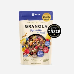 Prémiová granola Chrumkava Mix ovocia bez sladenia